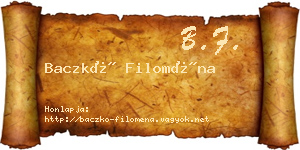Baczkó Filoména névjegykártya